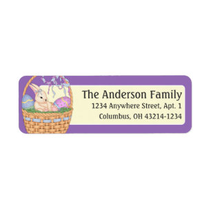 Easter Bunny in Easter Basket d2 Address Labels