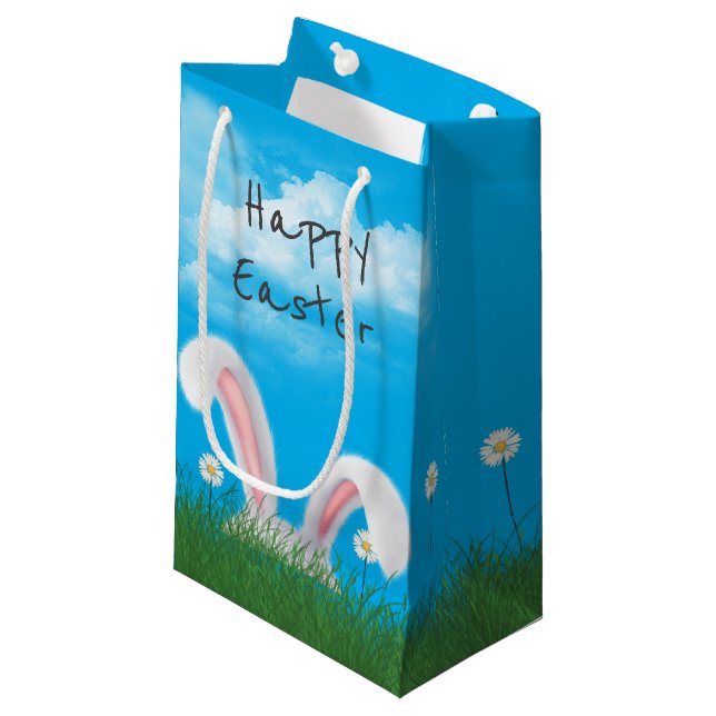 Easter Bunny In Grass Small Gift Bag (Front Angled)