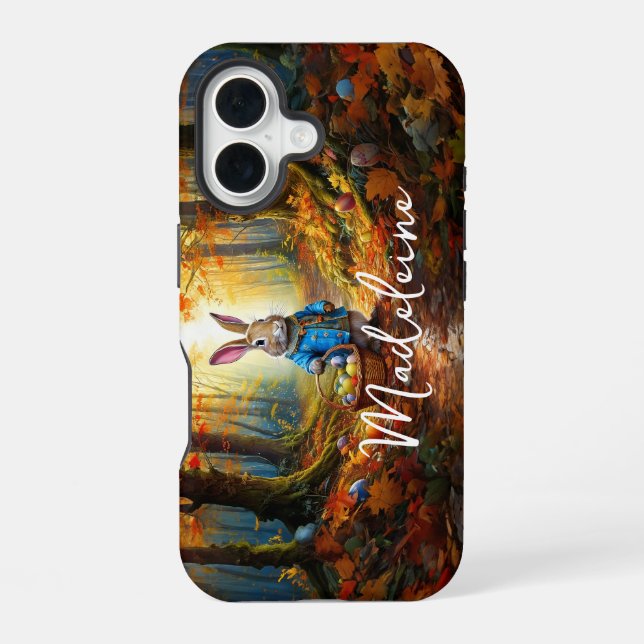 Easter Bunny in the forest iPhone 16 Case (Back)