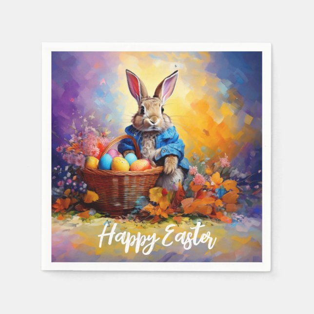Easter Bunny in the forest Napkin (Front)