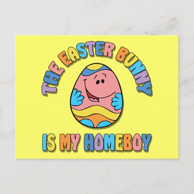 Easter Bunny is my Homeboy Holiday Postcard (Front)