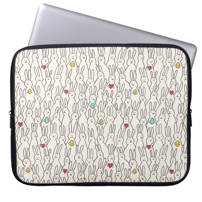 Easter Bunny: Joyful Seamless Fun. Laptop Sleeve (Front)