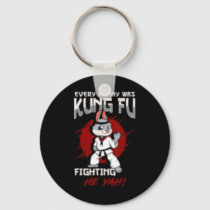 Easter Bunny Karate Every Bunny Was Kung Fu Fighti Key Ring