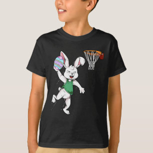 Easter Bunny Kids Boys Men Rabbit Dunking Basketba T-Shirt