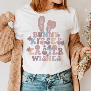 Easter Bunny Kisses Retro Floral T-Shirt