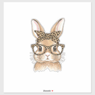 Easter Bunny Leopard Glasses Bandana Rabbit Women 