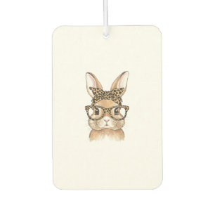 Easter Bunny Leopard Glasses Bandana Rabbit Women  Car Air Freshener