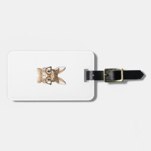 Easter Bunny Leopard Glasses Bandanna Rabbit Women Luggage Tag