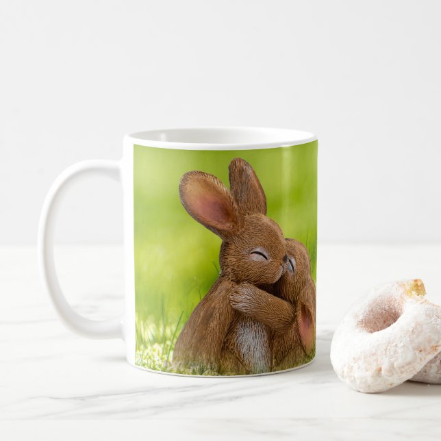Easter Bunny Lovers Coffee Mug (With Donut)