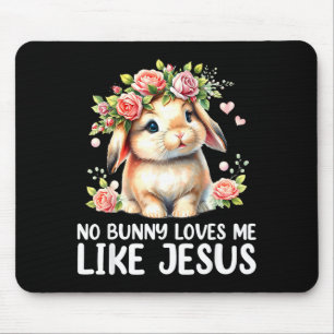 Easter bunny loves like jesus christian kids women mouse pad