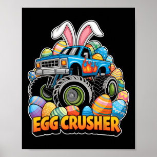 Easter Bunny Monster Truck Egg Crusher Funny Easte Poster