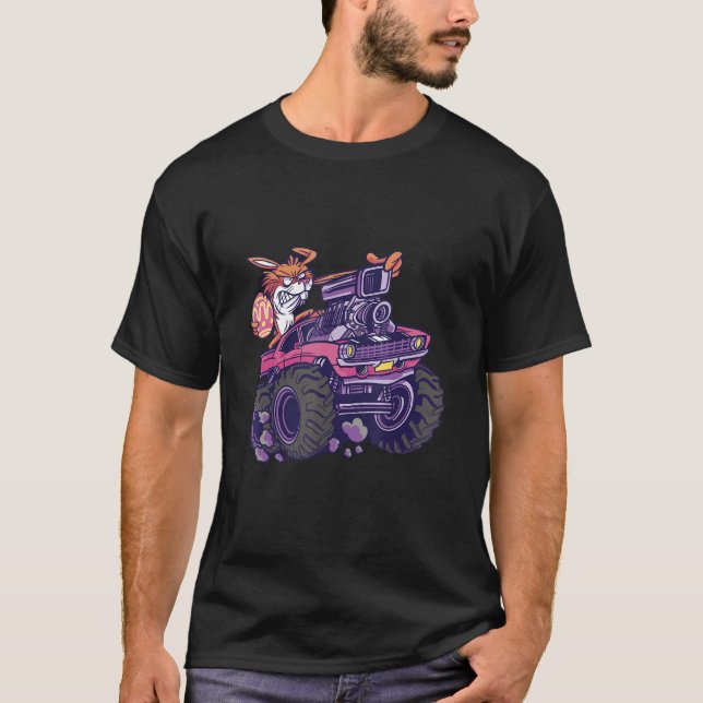 Easter Bunny on his Massive Monster Truck T-Shirt (Front)