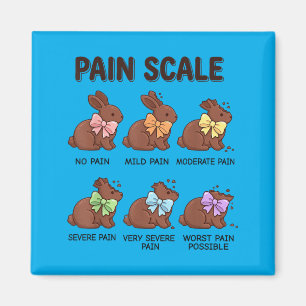 Easter Bunny Pain Scale Chart Funny Registered Magnet