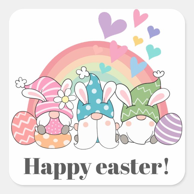 Easter Bunny Parade" Festival Square Sticker (Front)