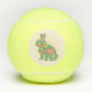 Easter Bunny Pastel Retro Floral Tennis Balls