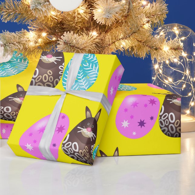 Easter Bunny Patterns Wrapping Paper (Holidays)