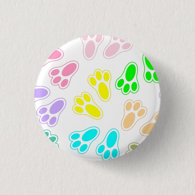 Easter Bunny Paw Print Pattern 3 Cm Round Badge (Front)