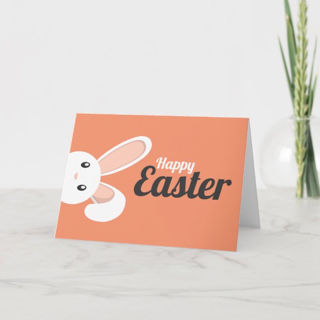 Easter Bunny peeping Holiday Card (Front)