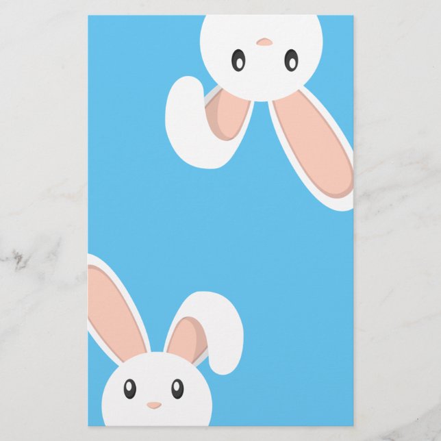 Easter Bunny peeping Stationery (Front)