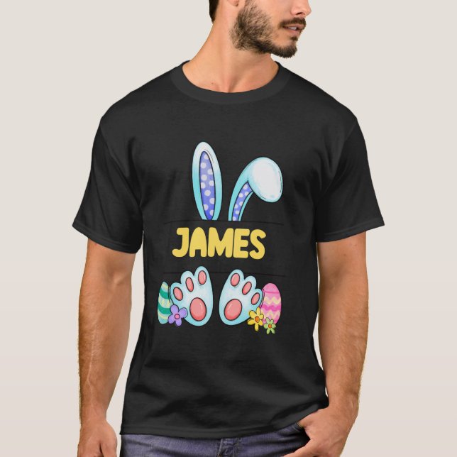 Easter Bunny Personalised Custom Boys Names T-Shirt (Front)