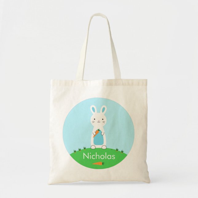 Easter Bunny Personalised Tote Bag (Front)