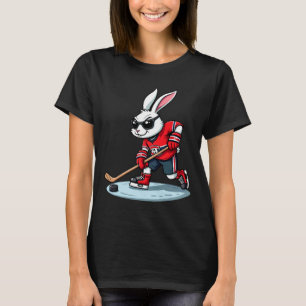 Easter Bunny Playing Hockey T-Shirt