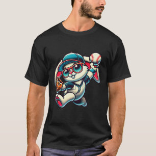 Easter Bunny Playing Sell Pitcher Teen Boys Kid Se T-Shirt