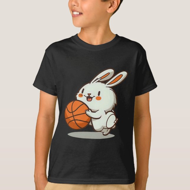 Easter Bunny Playing Sketll Design Sketll Easter  T-Shirt (Front)