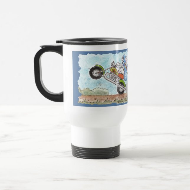 Easter Bunny Poppin’ Wheelies Travel Mug (Left)
