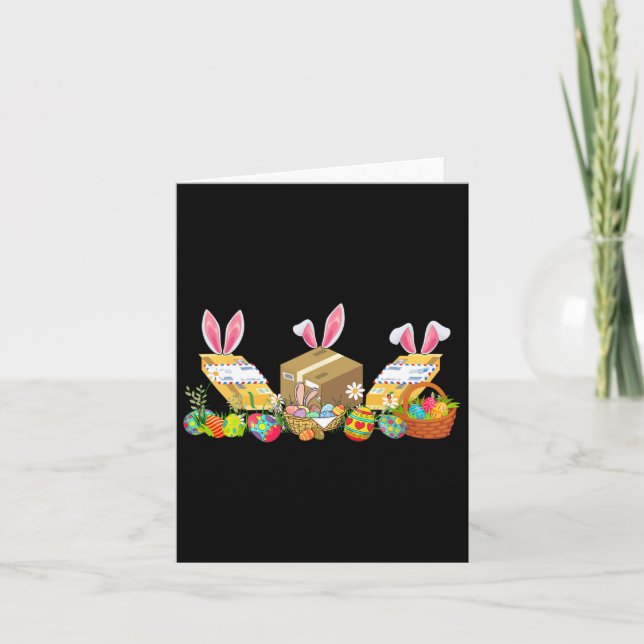 Easter Bunny Postal Worker Tools Costume Hunting E Card (Front)