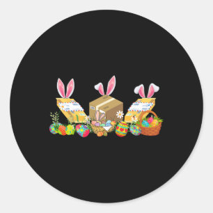 Easter Bunny Postal Worker Tools Costume Hunting E Classic Round Sticker