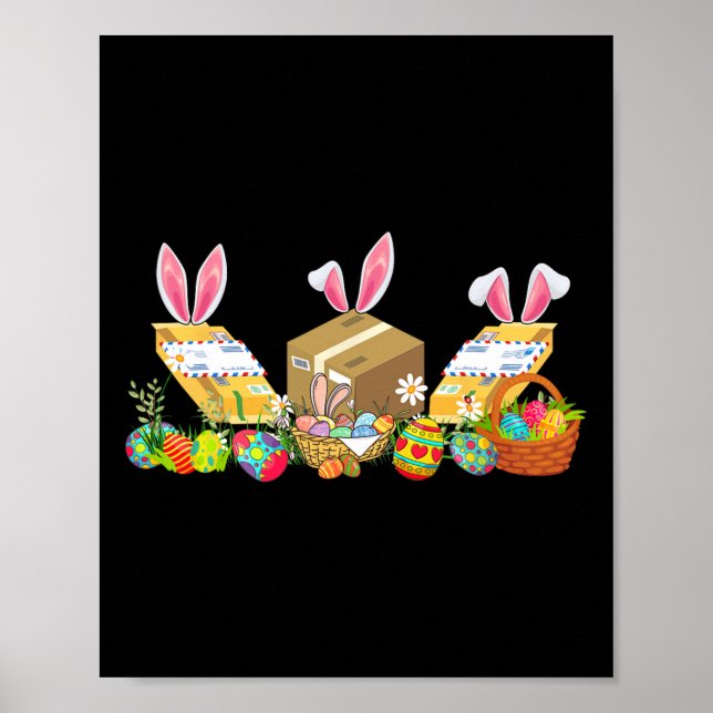Easter Bunny Postal Worker Tools Costume Hunting E Poster (Front)