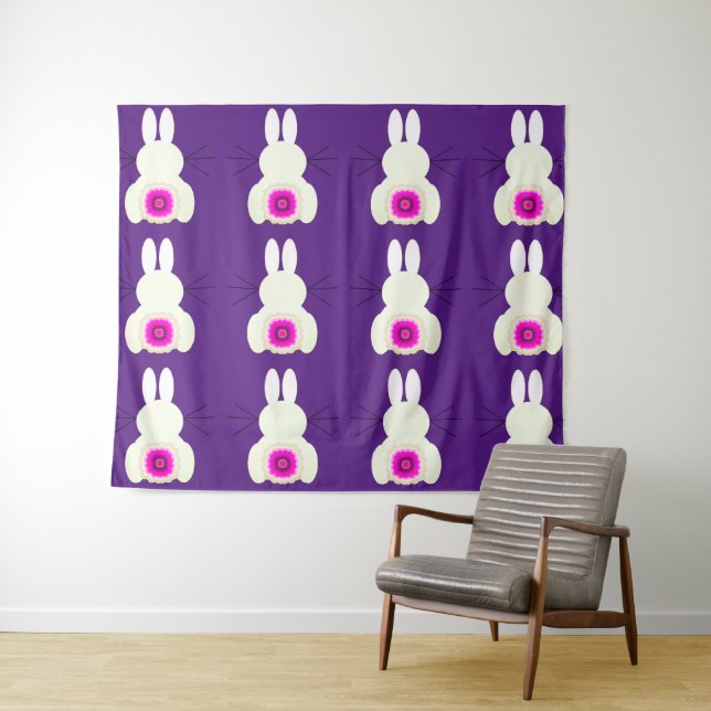 Easter Bunny Purple Tapestry (In Situ (Horizontal))