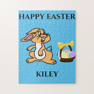 Easter bunny puzzle with personalised name.