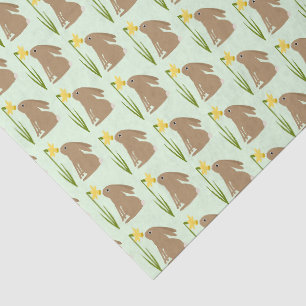 Easter Bunny Rabbit and Daffodil flower Patterned Tissue Paper