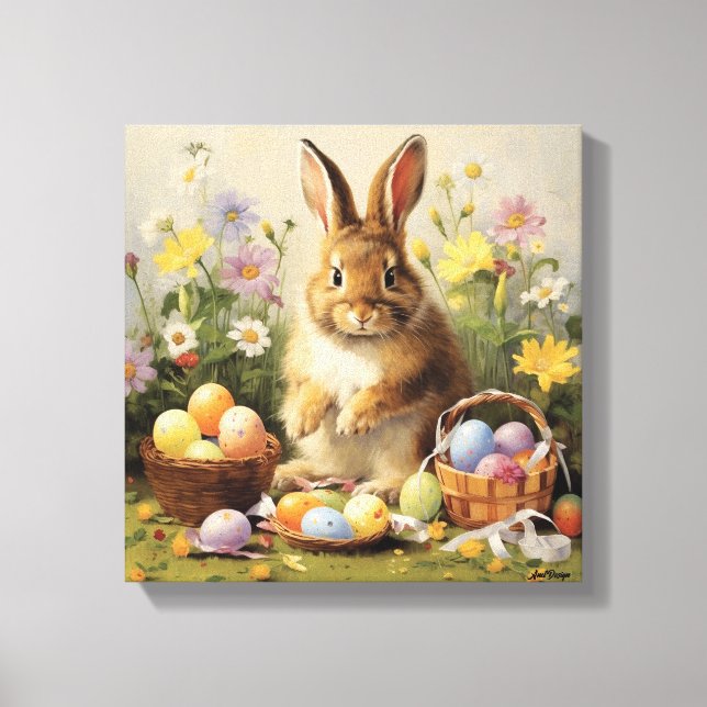 Easter Bunny Rabbit Art Canvas Print (Front)