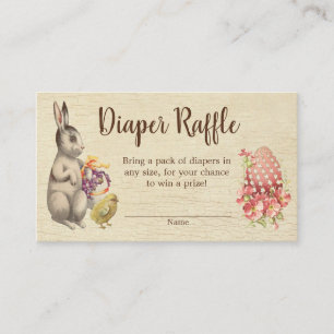Easter Bunny Rabbit Baby Shower Diaper Raffle Enclosure Card