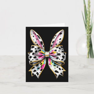 Easter Bunny Rabbit Coquette Bow Happy Easter Girl Card