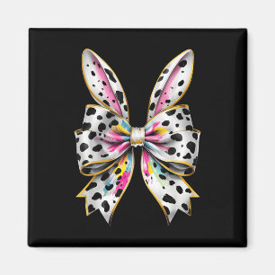 Easter Bunny Rabbit Coquette Bow Happy Easter Girl Magnet