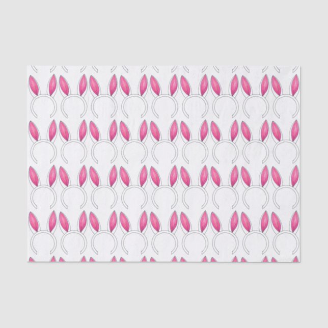 Easter Bunny Rabbit Ears Pink White Bunnies Tissue Paper (Front)