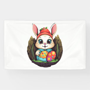 Easter Bunny Rabbit Easter Day Egg Hunting   Banner