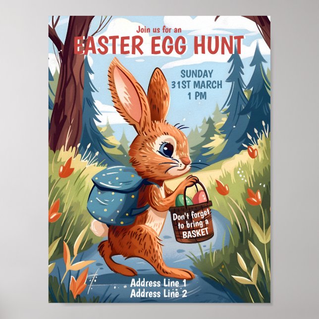 Easter Bunny Rabbit - Easter Egg Hunt Poster (Front)