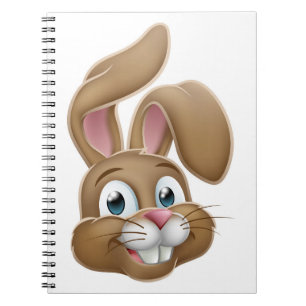 Easter Bunny Rabbit Face Cartoon Notebook