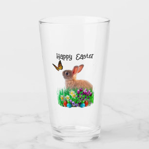 Easter Bunny Rabbit Glass Cup