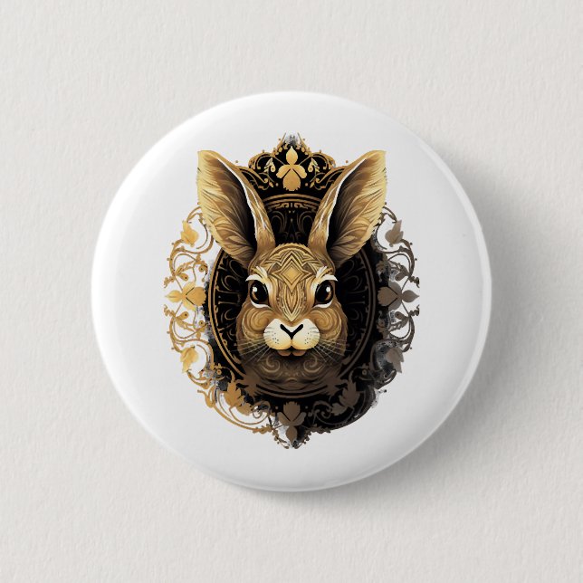 Easter Bunny Rabbit Mandala Arts Easter Day    6 Cm Round Badge (Front)