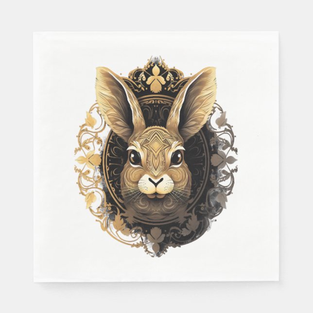 Easter Bunny Rabbit Mandala Arts Easter Day    Napkin (Front)