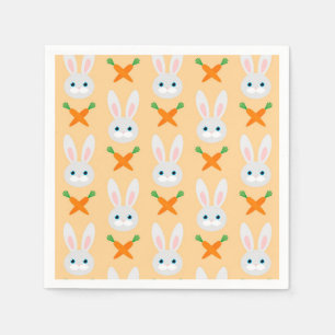 Easter Bunny Rabbit modern Carrots Pattern Napkin