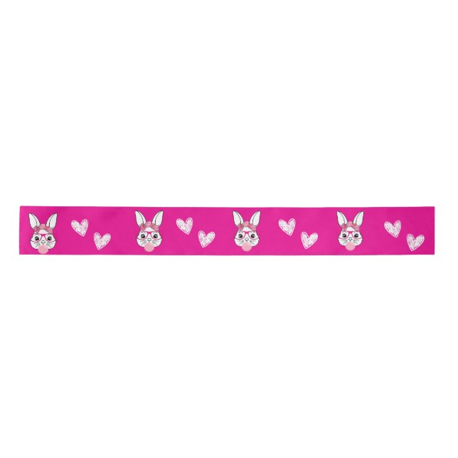 Easter bunny rabbit pretty cute satin ribbon (Front)