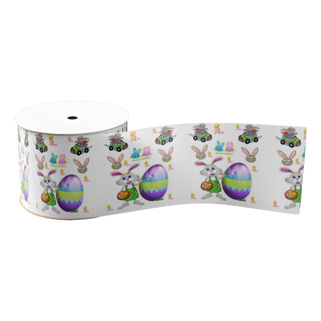 easter bunny rabbit ribbon grosgrain ribbon (Spool)