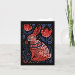 Easter Bunny Rabbit Spring Norwegian Scandinavian  Card